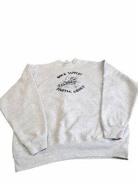 Vintage 90s Fishing Sweatshirt XL USA Fruit of the Loom Graphic